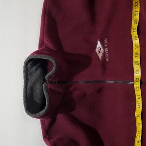 Hoover Dam Fleece Jacket Size XXL Maroon Burgundy Full Zip
